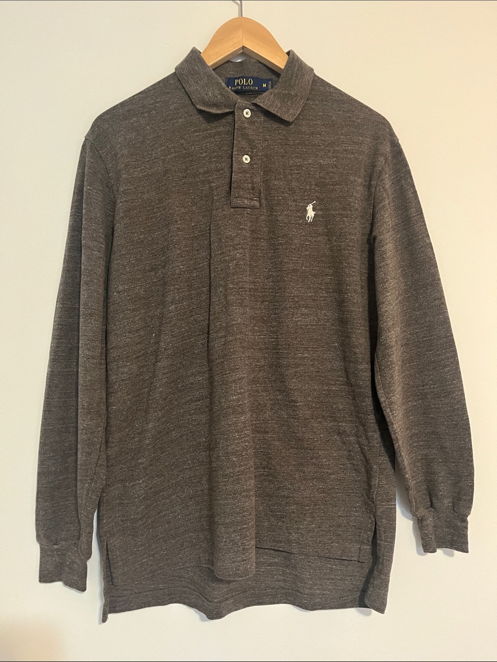 Polo Ralph Lauren Long Sleeve Polo Shirt Brown Medium